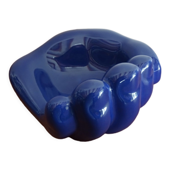 Empty hand pocket giant ceramic blue vintage