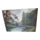 Tableau ancien à l'huile représentant un paysage
