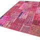 Hand-knotted oriental overdyed 198 cm x 294 cm pink patchwork carpet