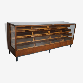 German Oak & Beech Haberdashery Shop Cabinet / Retail Unit, 1950s