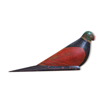 Painted wooden parrot with secret compartment