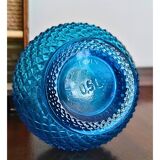 Bouteille en verre bleu belge vintage