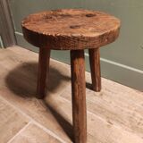 Stool solid oak tripod brutalist shepherd