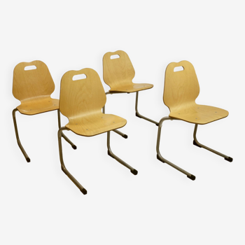 Set of 4 vintage canteen chairs. Year 90, Ref martina