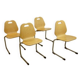 Set of 4 vintage canteen chairs. Year 90, Ref martina