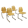 Lot de 4 chaises de réfectoire, années 1990