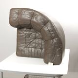 De Sede DS11 Patched Brown Leather Modular Sofa 6 Elements. Germany, 1970s