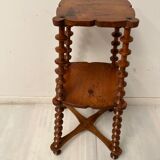 Selette vintage 3 niveaux en bobines de fils en bois années 20-30