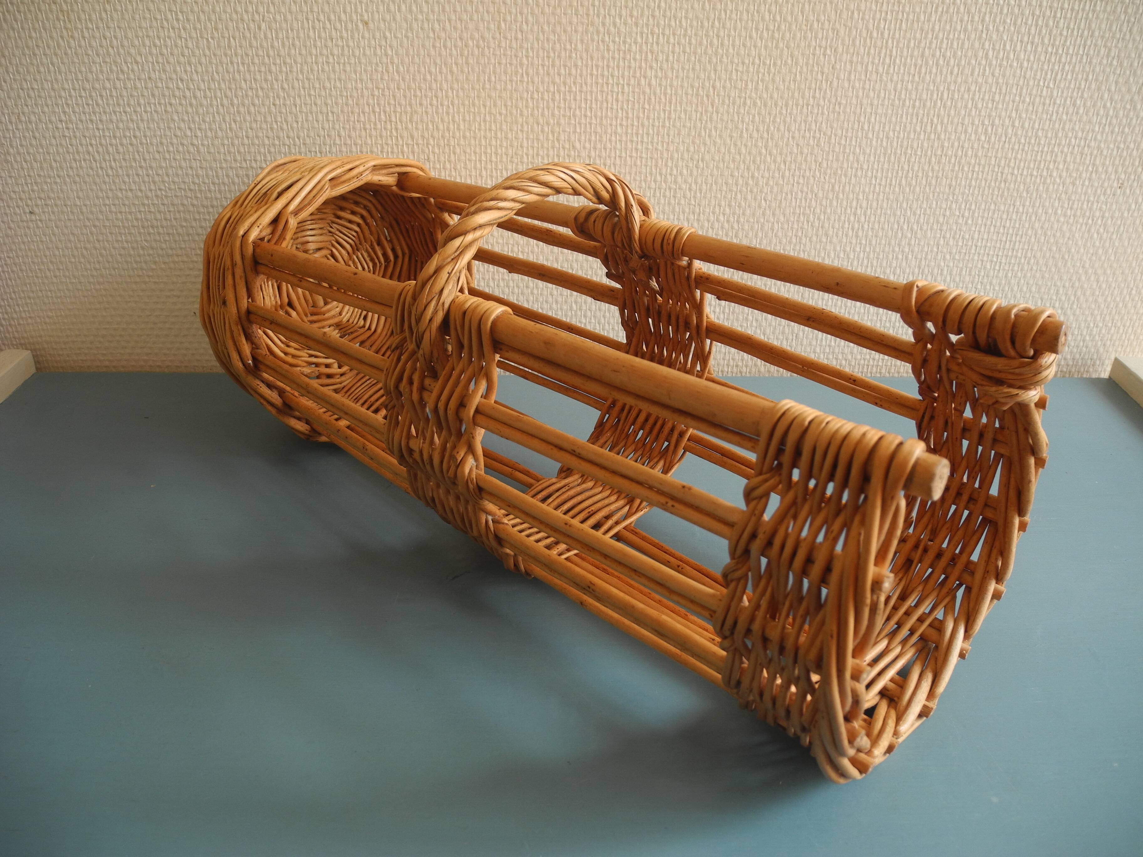 vintage wicker bread rack basket