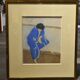 Pierre Boncompain pastel Woman in blue kimono circa 1980