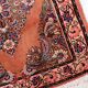 Vintage Sarouk wool rug, rose field & diamond medallion, c. 1950s