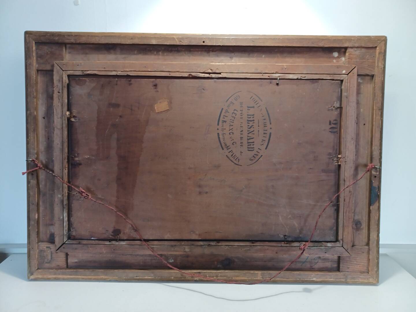 Large painting by Henry Jacques Delpy, Banks of the Seine at Dusk. Early 20th century.