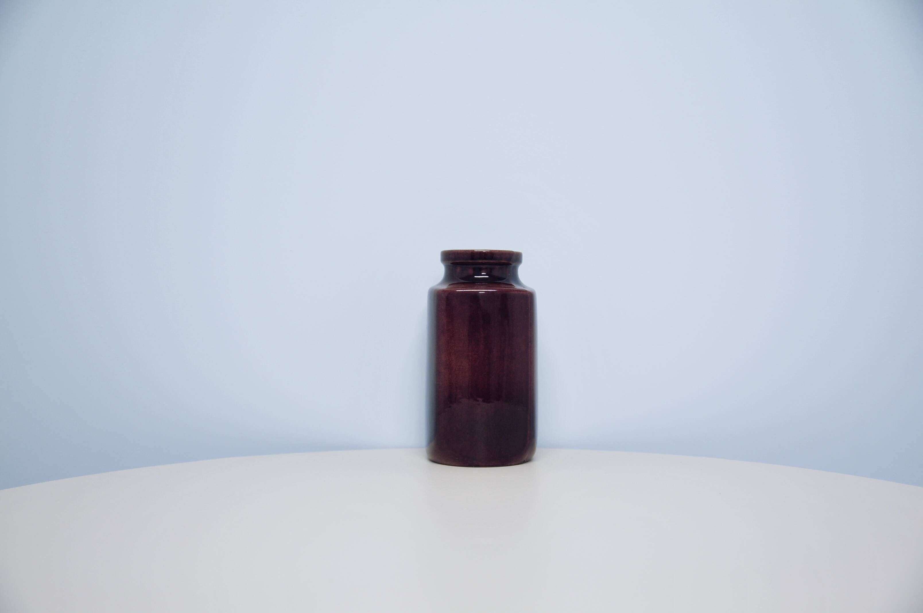 vintage square brown shiny West Germany vase Scheurich