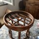Pouf rattan stool from the 70s.