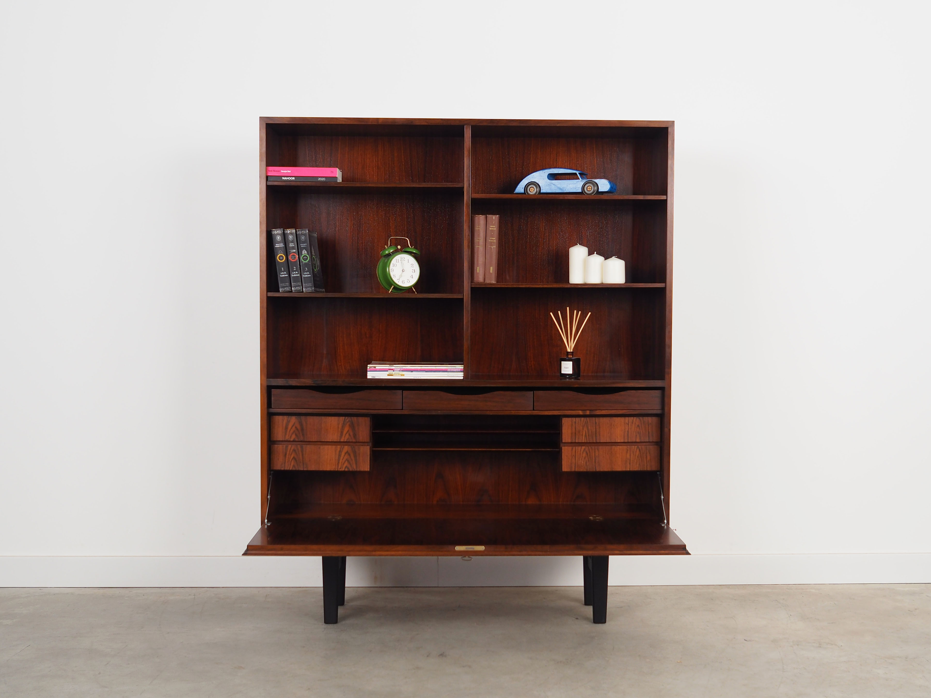 Rosewood bookcase, danish design, 1960s, manufactured by omann jun