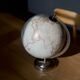 Vintage terrestrial globe on a metal stand