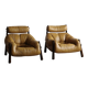 Percival Lafer MP-81 lounge chairs in yellow leather, Brazil 1970s