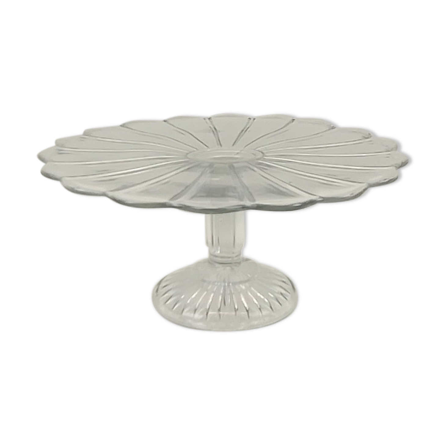 Walking pie dish in transparent floral glass