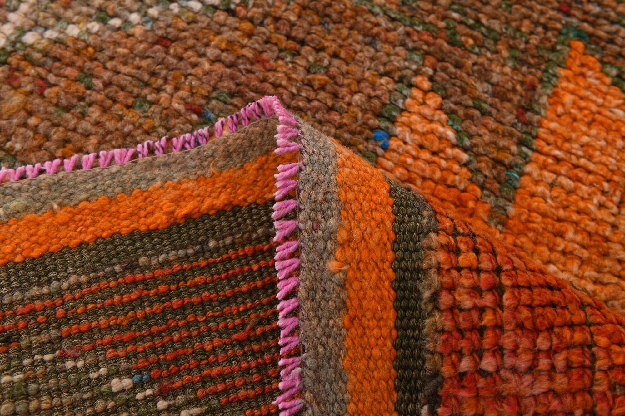 3X10 Peach Orange Turkish Runner Rug, 88x306Cm