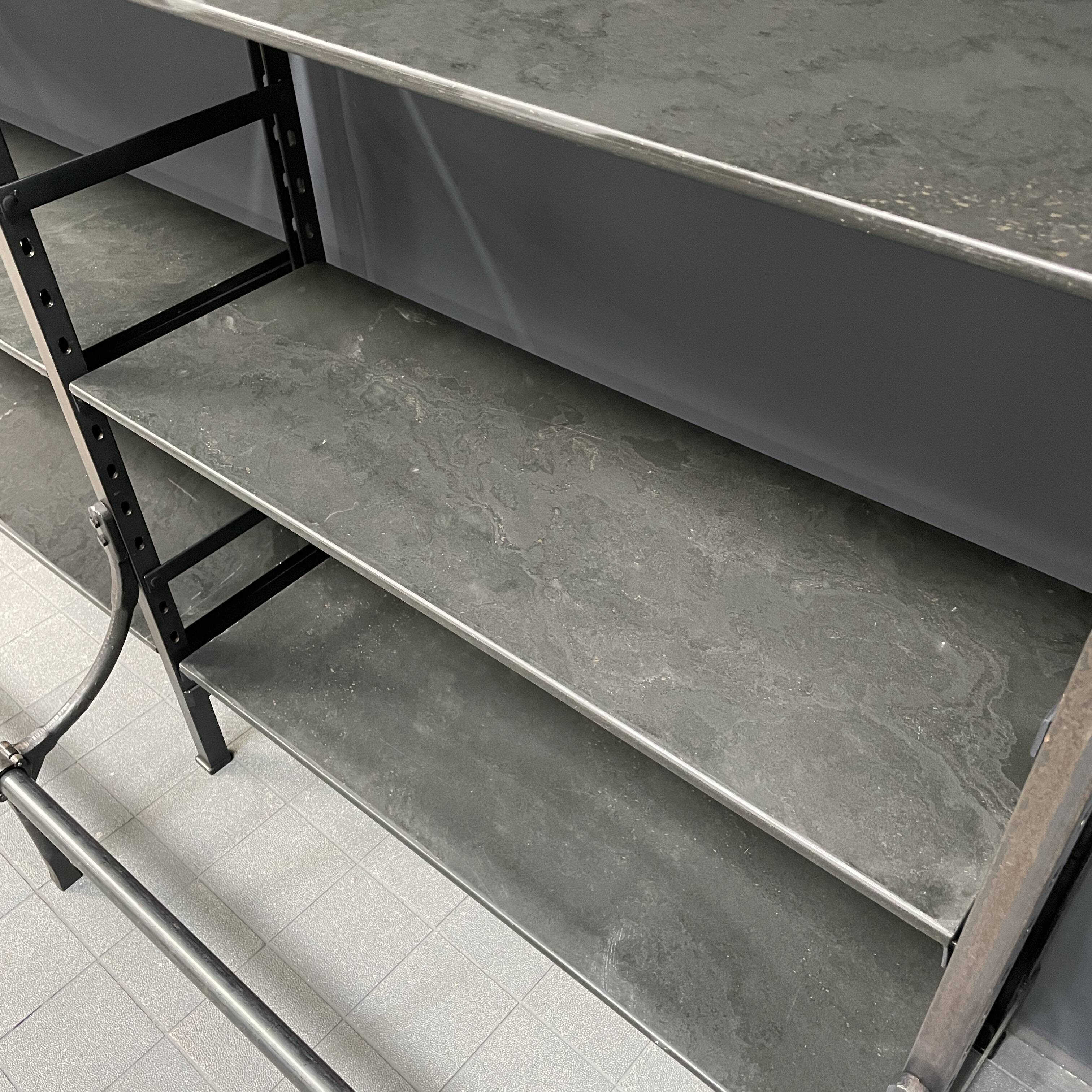Industrial Iron Library Wall Shelving Cabinet