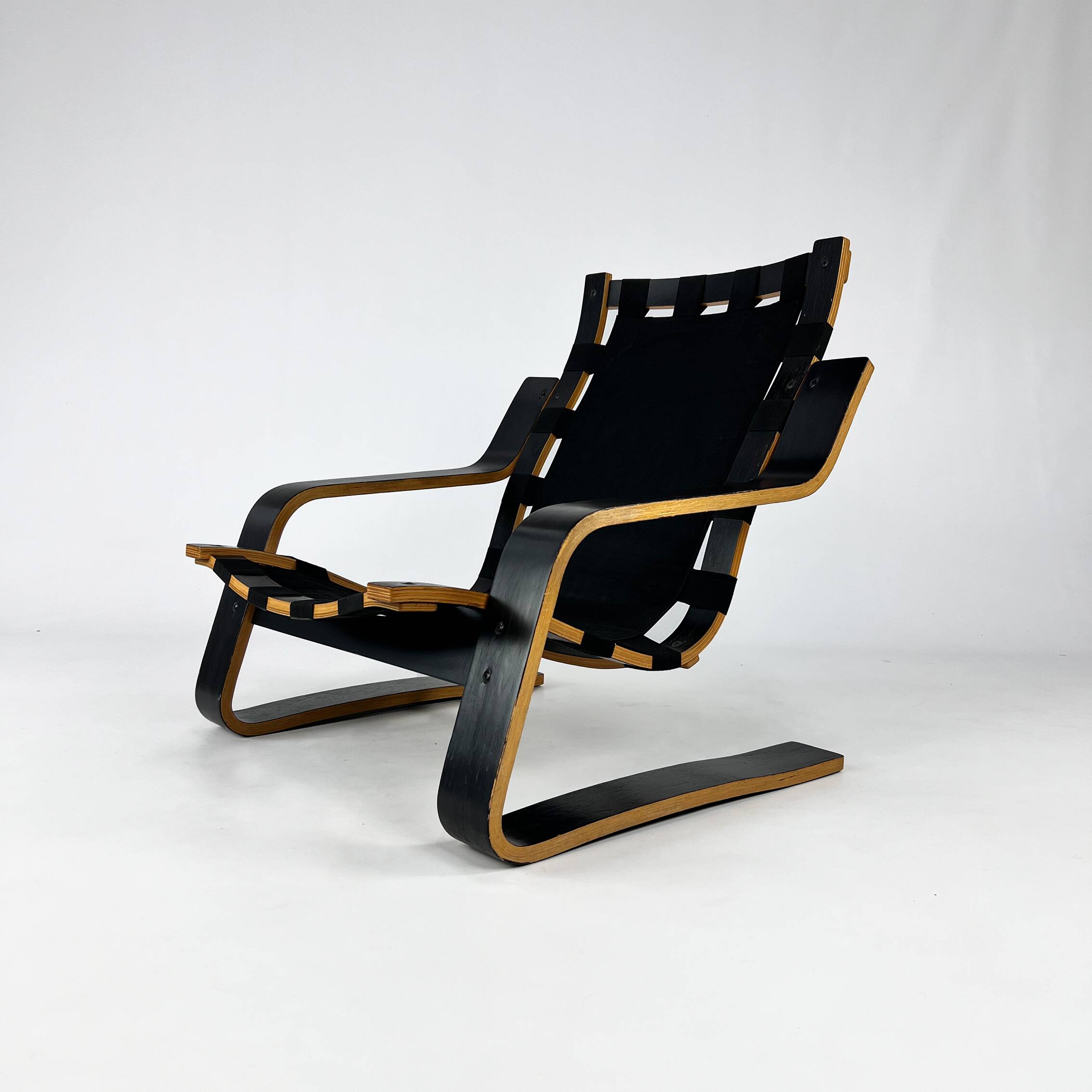 Vintage Scandinavian Bentwood Cantilever Lounge Chair, 1970s