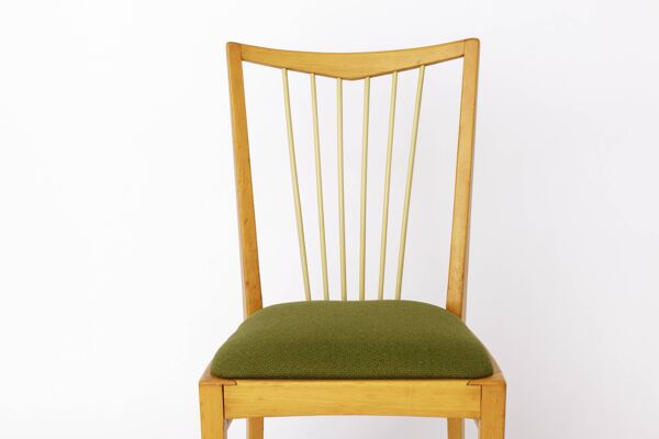 Paire de chaises vintage modernes du milieu du siècle des années 1950 – Bois de hêtre massif et bois frais