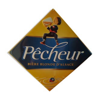 Beer advertising plate the fisherman