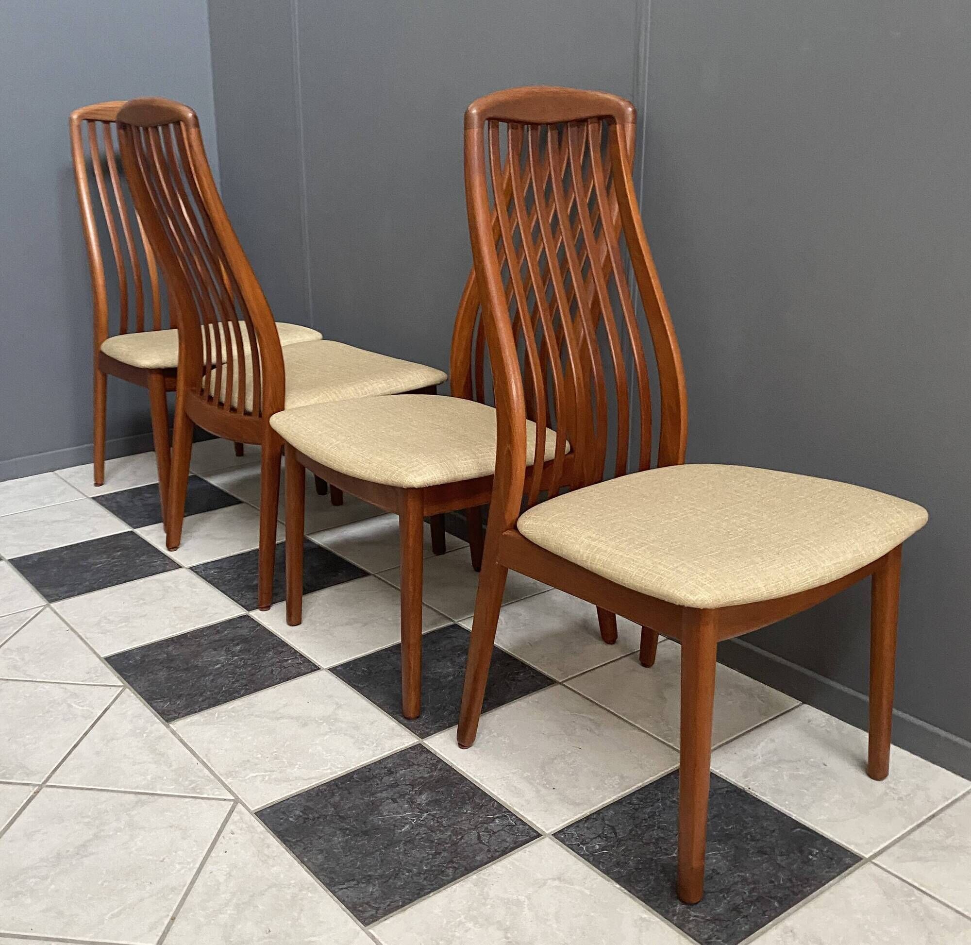 set of 4 Teak Kai Kristiansen chairs  for  Schou Andersen 1960s Denmark