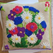 Vintage embroidered cushion