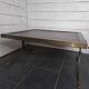Vintage steel and leather coffee table