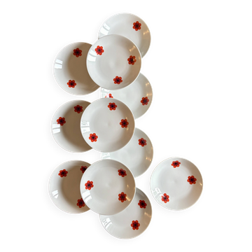 Lot de 11 assiettes creuses vintage, Scherzer Bavaria