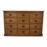 German Pine Apothecary Cabinet or Bank of Drawers, ca 1930s