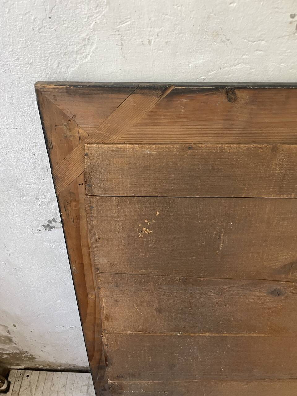 1900 wooden mirror with nails