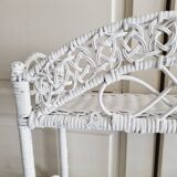 White wicker peacock shelf