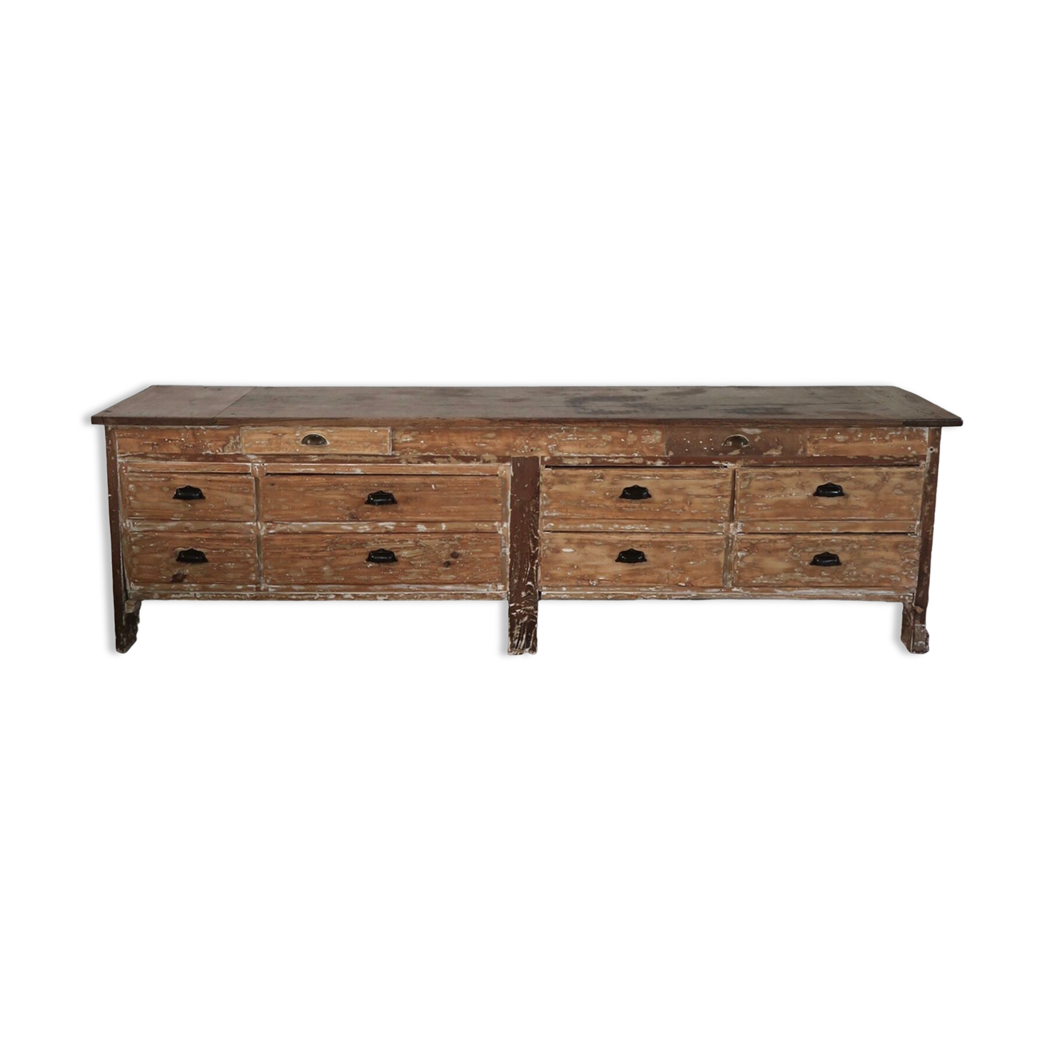 Meuble de métier comptoir en bois