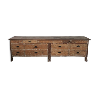 Meuble de métier comptoir en bois