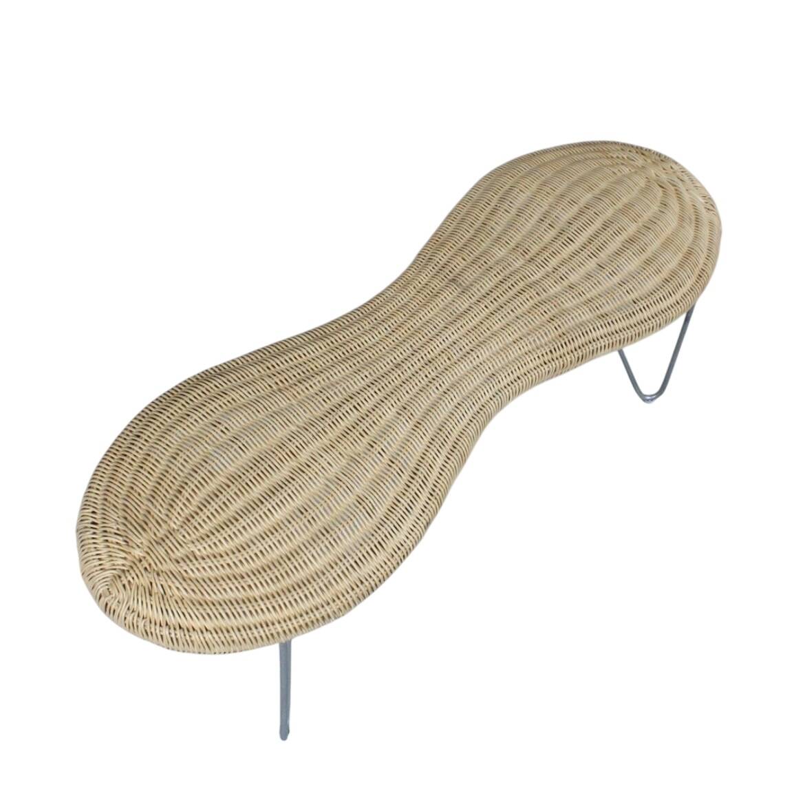 Banc en osier IKEA Peanut, Suède, années 1980
