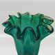 1970s Michielotto Emerald Green Fazzoletto Murano Glass Vase — Italian Vint