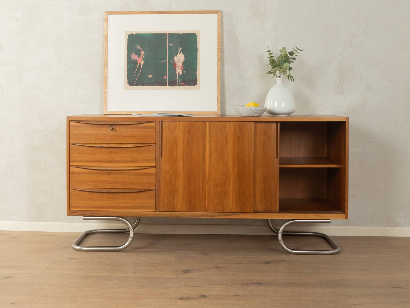 Wonderful partly solid sideboard in Scandinavian style from the 1950s