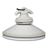 Lampe de plafond en porcelaine céramique industrielle des années 1900