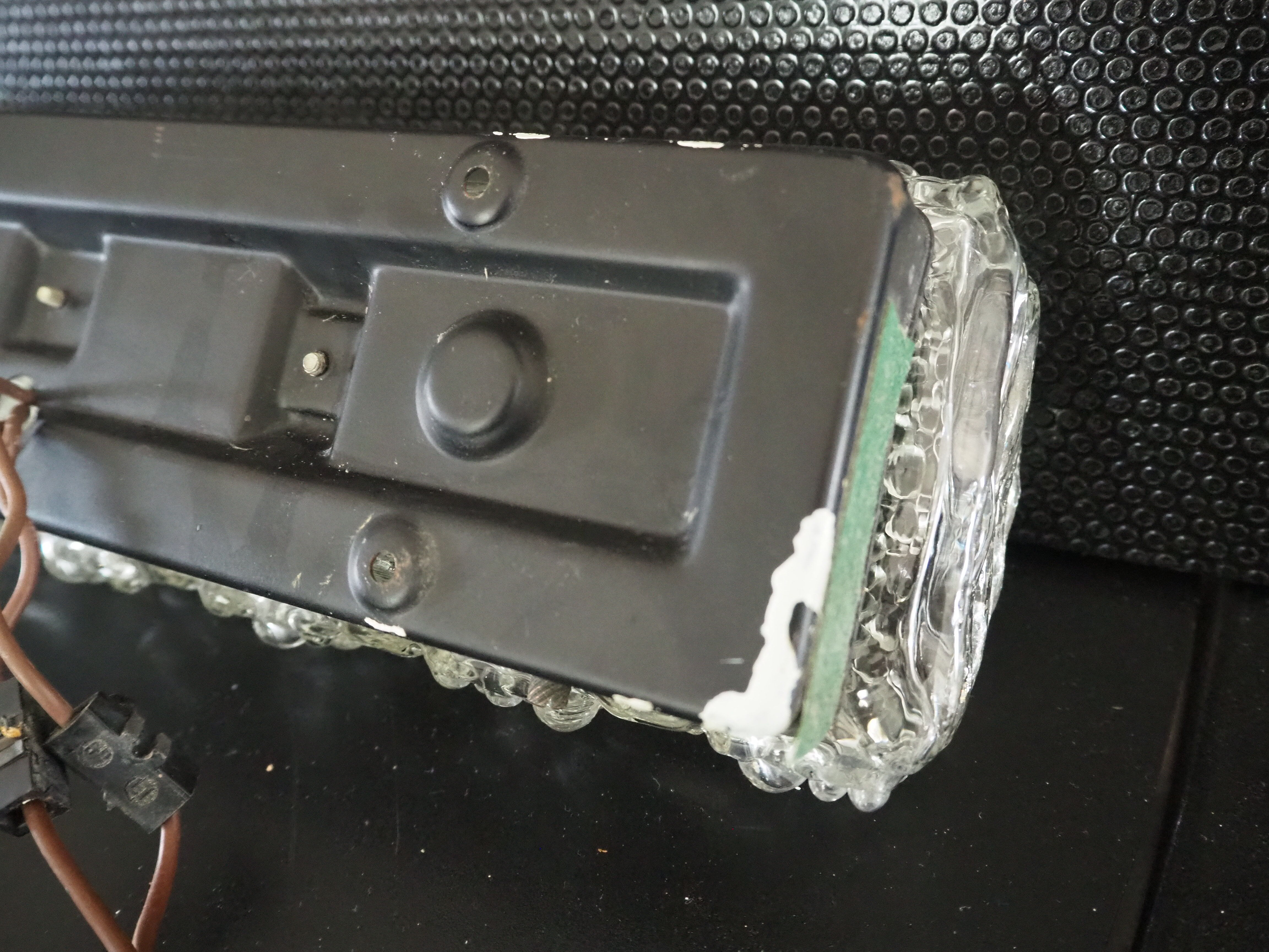 Transparent worked glass sconce from the 1950s