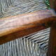 High wooden child chair, straw seating