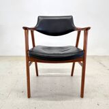 Erik Kierkegaard Teak & Leather Armchair By Hong Møbelfabrik, 1960s