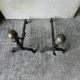 Pair of fire dogs - wrought iron and brass