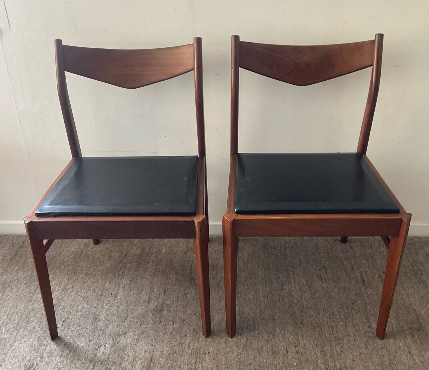 Pair of Scandinavian teak chairs, 1960s