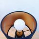 Lampe de table vintage en opaline noire avec abat-jour en velours neuf