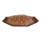 Liqueur service Tray + 10 glasses