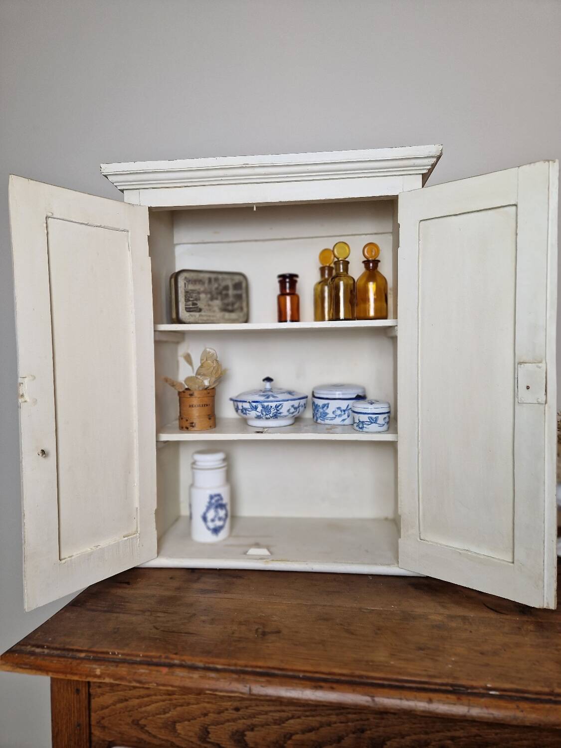 Old professional pharmacy wall cabinet