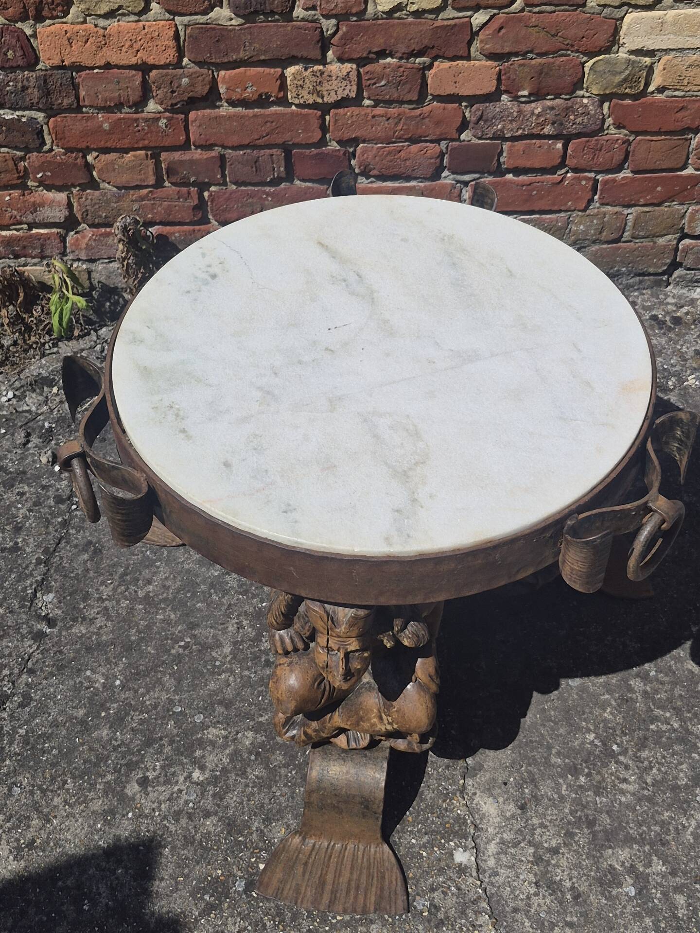 Jean Maurice Rothschild coffee table marble metal