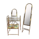 Dressing table and matching psyche in gold metal and glass 70